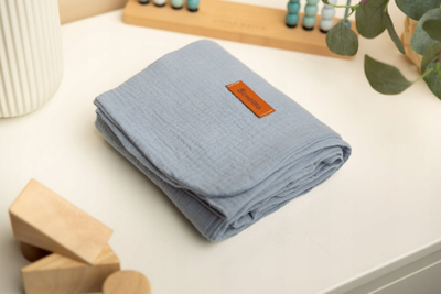 Batanije muslini BabySteps Muslin Blanket Jeans, 75x100 cm, 100% pambuk, blu jeans