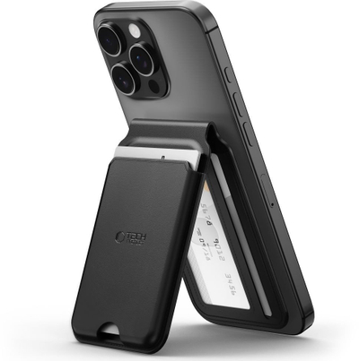 Држач за магнетни картички Tech-Protect MagWallet Stand MagSafe, RFID, универзален, црн