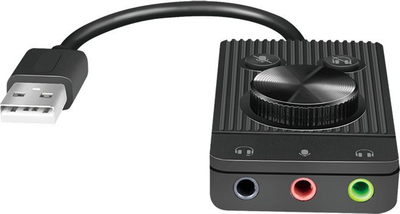 Konvertues audio USB LogiLink UA0397, dalje edhe hyrje 3.5mm, me rregullim zëri, ngjyrë e zezë