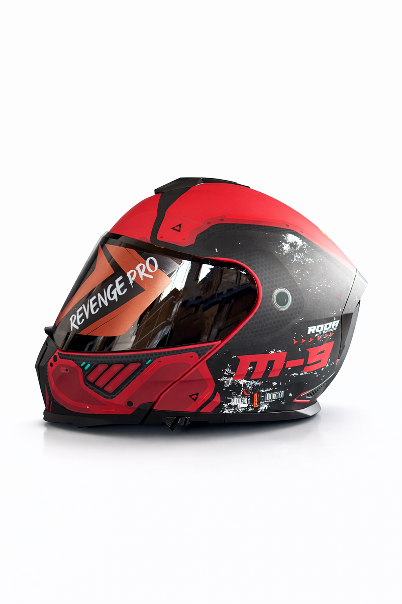 Helmetë RODA REVENGE PRO M-9, Flip-up, Dark Visor, L, e zezë/kuqe