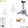 Kllapë tavani për projektor Techly 301566, 60-120 cm, deri 15 kg, argjend