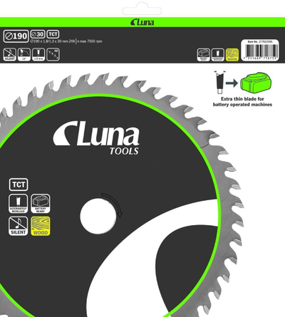 Teh rrethor LUNA Extra Thin 190x30 mm, 48 dhëmbë, për dru