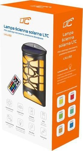 Lampë murale diellore LTC, 10W, me sensor lëvizje, IP65, e zezë