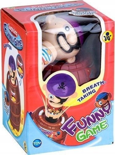 Lojë tavoline Funny Game Pirate, 2n1 arkë kursimi, me shpata plastike, shumëngjyrëshe
