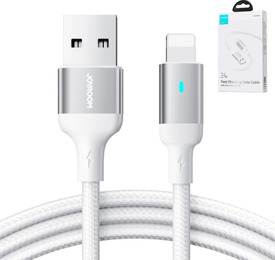 Kabllo Lightning Joyroom A10 Series, USB 2.0, 2.4A, 2 m, e bardhë