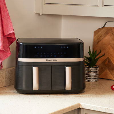 Fritezë ajrore Russell Hobbs Satisfry Dual Basket 27680-56, 9L, panel me prekje, e zezë
