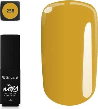 Llak xheli hibrid Silcare Flexy 258, 4.5g, LED UV, mustardë