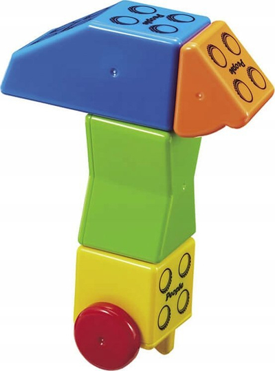 Set lodrash zhvillimore People Toy Company Go Go Vehicles Blocks Travel, 6 blloqe magnetike, për fëmijë 1+