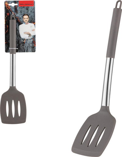 Shpatull e shpuar kuzhine Florina Lava, silikon, 33 cm, gri