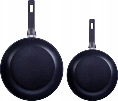 Set tiganësh Mg Home Rubella, 24cm 28cm, me shtresë që s’ngjit, ngjyrë e zezë
