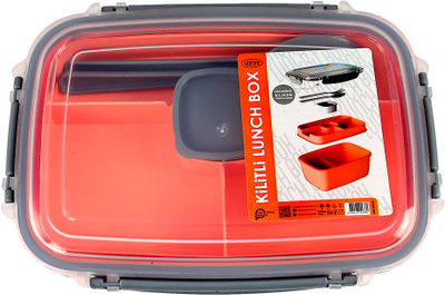 Kuti dreke Locking Lunch Box, 1200ml, me ndarje, shumëngjyrëshe