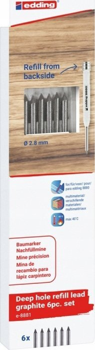 Set mina grafiti Edding 8881, 6 copë, 2.8 mm, e zezë