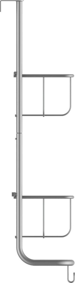 Raft dushi EISL Wall-Mounted, 2 nivele, metal, argjend mat