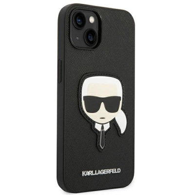 Mbulesë telefoni Karl Lagerfeld PU Saffiano Karl Head për iPhone 14, e zezë