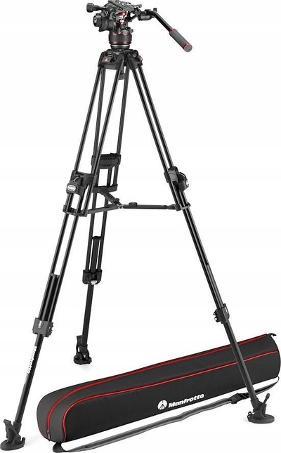 Tripod video Manfrotto Nitrotech 608 me 645 Fast Twin, alumini, ngarkesë deri 14kg, i zi