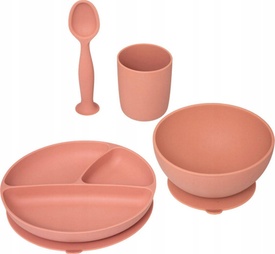 Set enësh silikoni Atmosphera Tableware, 4 pjesë, për kalamajt, terrakota