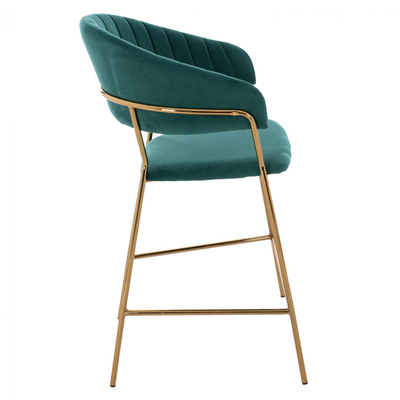 Stol velvet + metal 60×55×100 cm (HM8734.03), gjelbër