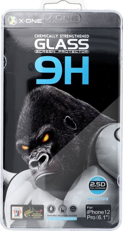 Stakllo mbrojtëse X-one Full Cover Extra Strong Matte për iPhone 13 Pro Max, xham i temperuar, mbulim i plotë