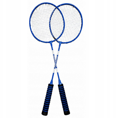 Set badmintoni LeanToys, 2 raketa, 3 topa, çantë, i kaltër
