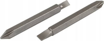 Set bitësh të dyanshëm Wolfcraft 2408000, PZ dhe i drejtë, çelik S2, 2 copë, gri