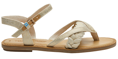 Sandale TOMS Natural Shimmer Canvas Lexie, 39