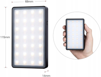 Dritë portative RGB LED Weeylite RB08P, 8W, 2500K 8500K, me bateri të brendshme