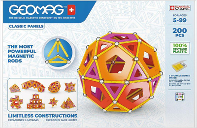 Blloqe magnetike për fëmijë Geomag Classic panels, 200 pjesë