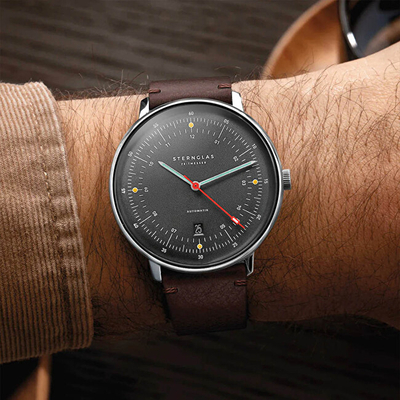 Orë dore për meshkuj Sternglas Limited Edition Hamburg Edition Neuwerk Automatik S02-HHN11-FI01, e verdhë/ e zezë