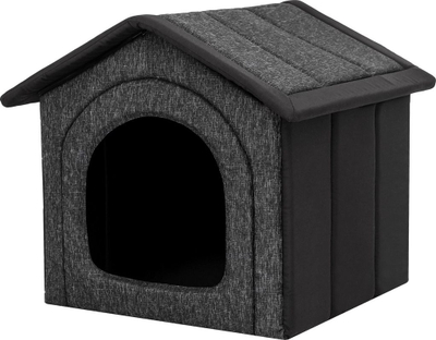Shpi për qen Hobbydog R3 Kennel, lëkurë eko, Oxford, e zezë