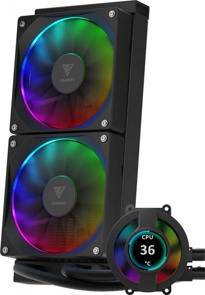 Ftohës uji për CPU Gamdias Chione P3 240U, 240mm, ARGB, i zi