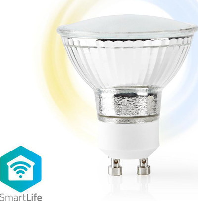 Llambë e zgjuar Nedis Wi‑Fi GU10 LED, 5W, dritë nga e ngrohtë në të ftohtë e bardhë