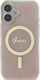 Mbrojtëse telefoni Guess GUHMP16SH4STP për iPhone 16 6.1", kapak i fortë IML 4G, MagSafe, rozë