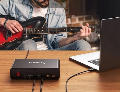 Mikser audio Maono PS22, 2 kanale XLR, 192kHz USB, i zi