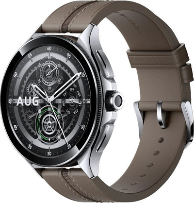Ora inteligjente Xiaomi Watch 2 Pro 4G, GPS, 32GB, kasë argjendi me rrip kafe