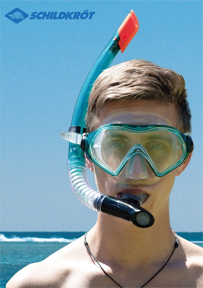 Set snorkelingu Schildkröt Cayman, nr. 43-47, për të rritur, turkeze me të zezë