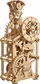 Puzzle druri Ugears Engine Clock, model 3D mekanik, orë tavoline me pendul, ngjyrë druri natyrale