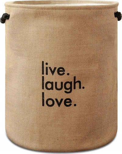 Shportë rrobash Zeller Laundry Basket, jute dhe poliester, 40x50 cm, kafe natyrale