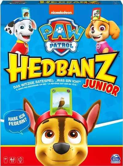 Lojë tavoline Spin Master Hedbanz Junior Paw Patrol, për kalamaj, shumëngjyrëshe