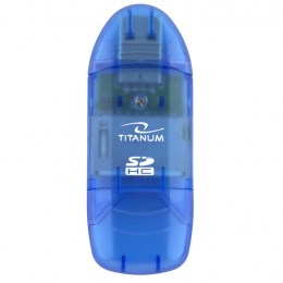 USB читач на картички SDHC Esperanza Titanium TA101B, USB 2.0, сина