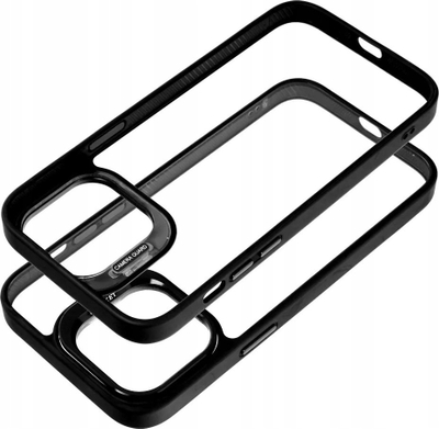 Futrollë OEM Bracket për iPhone 12 Pro, pjesë e pasme e tejdukshme, me mbajtëse kamere, e zezë