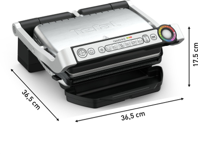 Grill elektrik Tefal OptiGrill+ GC714D10, 600 cm², me enë pjekje, inoks argjend