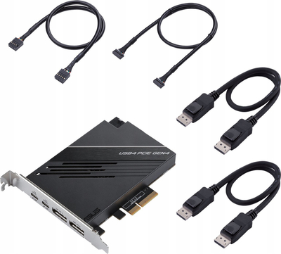 Kartë zgjerimi ASUS USB4 PCIe Gen4, USB Type C, DisplayPort, e zezë