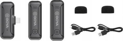Mikrofon wireless BOYA BY-WM3T2-D2, 2.4 GHz, për telefon, i zi