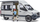 Lodër furgon kampingu Bruder Mercedes Benz Sprinter, shkallë 1/16, me figurë shoferi, i bardhë