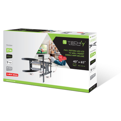 Mbajtëse muri për TV Techly, 40-65", 35kg, e zezë