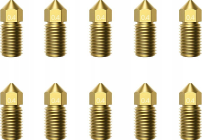 Сет млазници за 3Д печатач AnkerMake M5 M5C, 0.4mm, 10 парчиња, златен месинг