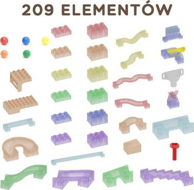 Set ndërtimi Masterkidz Ball Track STEM Board, 209 pjesë, shumëngjyrësh