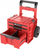 Karrocë veglash Qbrick System PRO Cart 2.0 Plus Drawer 3, 3 sirtarë, me rrota, e kuqe