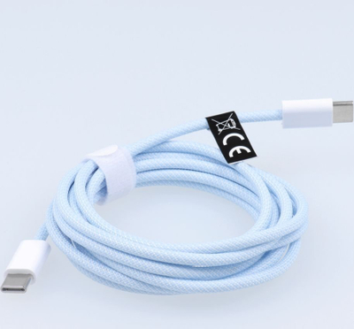 Kабел USB C во USB C C263, 60W PD 3A, 2 m, сина