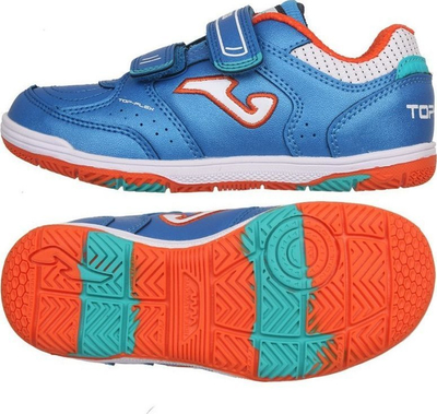 Këpucë futsalli për kalamaj Joma Top Flex Jr 2304 IN, mbyllje me shirit ngjitës, nr. 28, blu